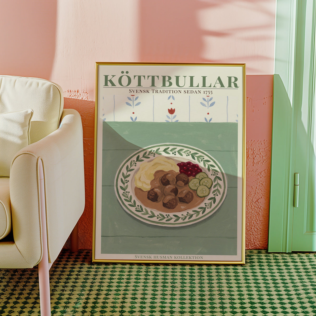Kottbullar Poster i ram pa vagg i rum - Bozetto