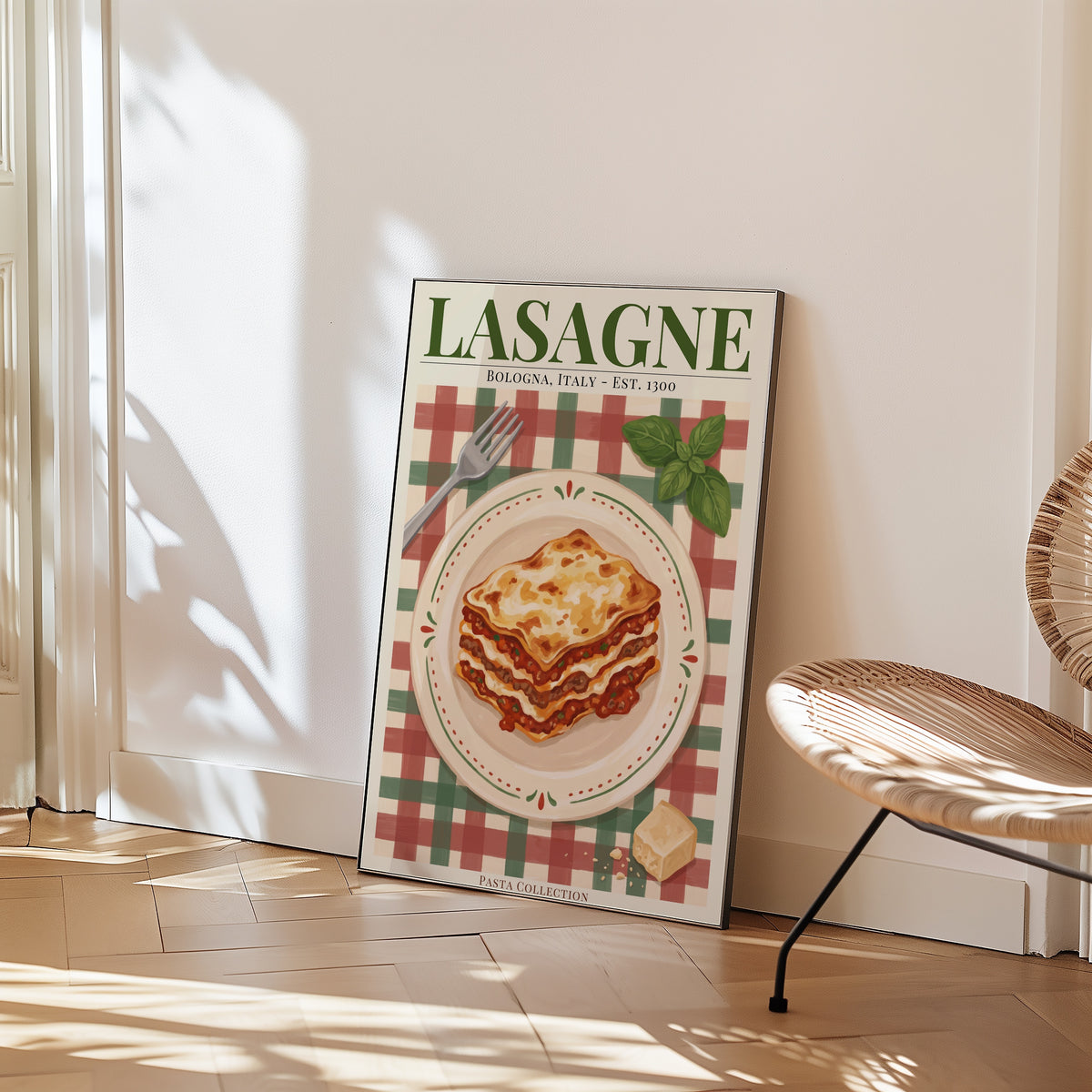 Lasagne poster i inrett hem – Bozetto affisch i hög tryckkvalitet