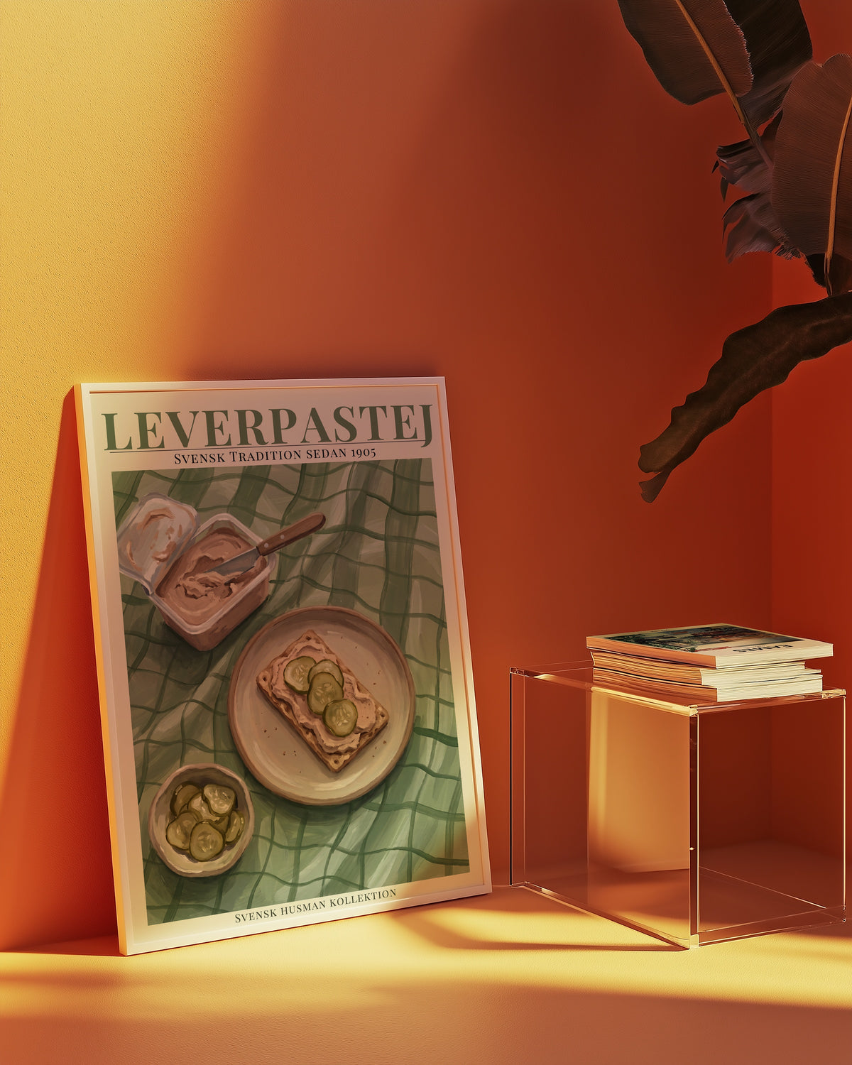 Leverpastej affisch i ljust vardagsrum – Bozetto