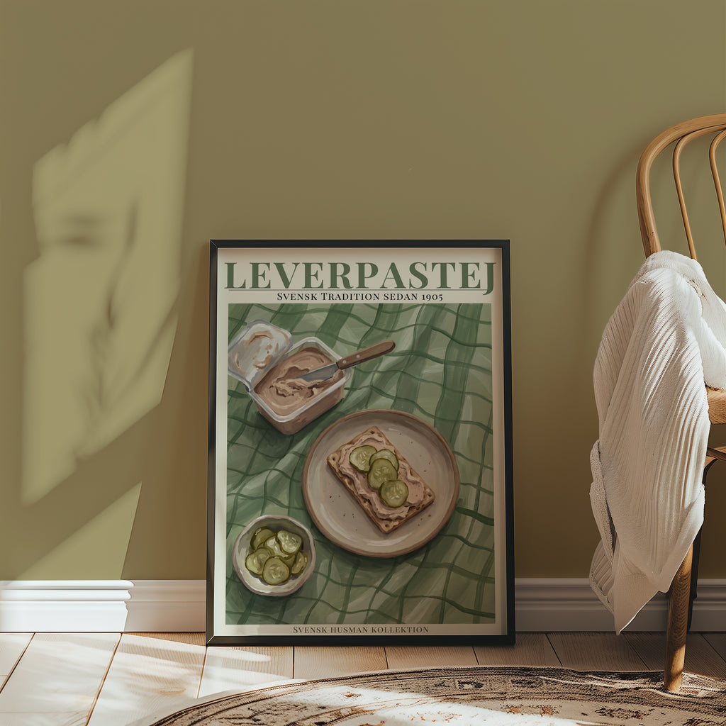 Leverpastej affisch i inrett rum – Bozetto