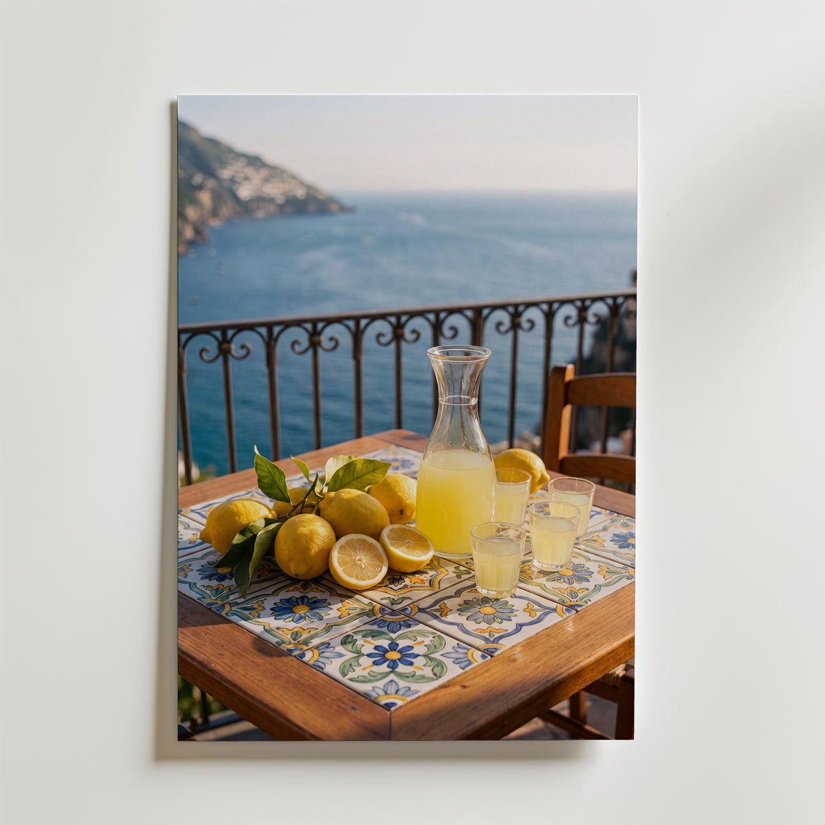Limoncello på Terrassen Poster – canvas utan passepartout