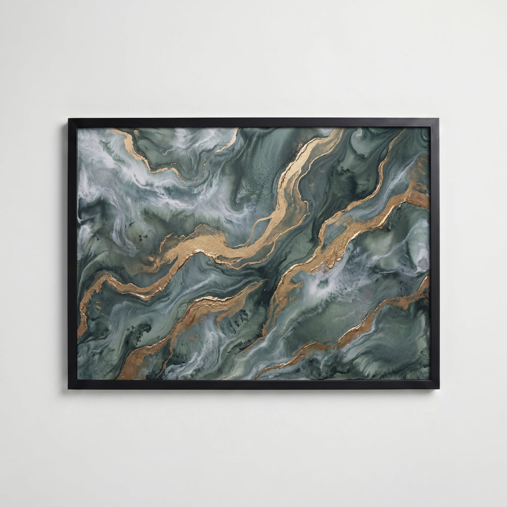 Emerald & Gold Poster – svart ram