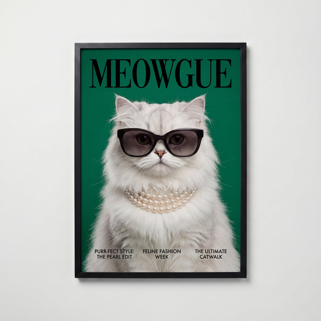 Meowgue Poster – svart ram