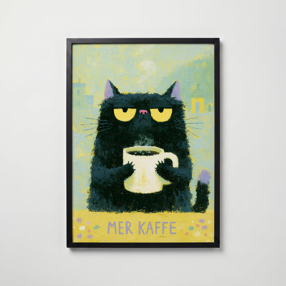 Mer Kaffe Poster – svart ram