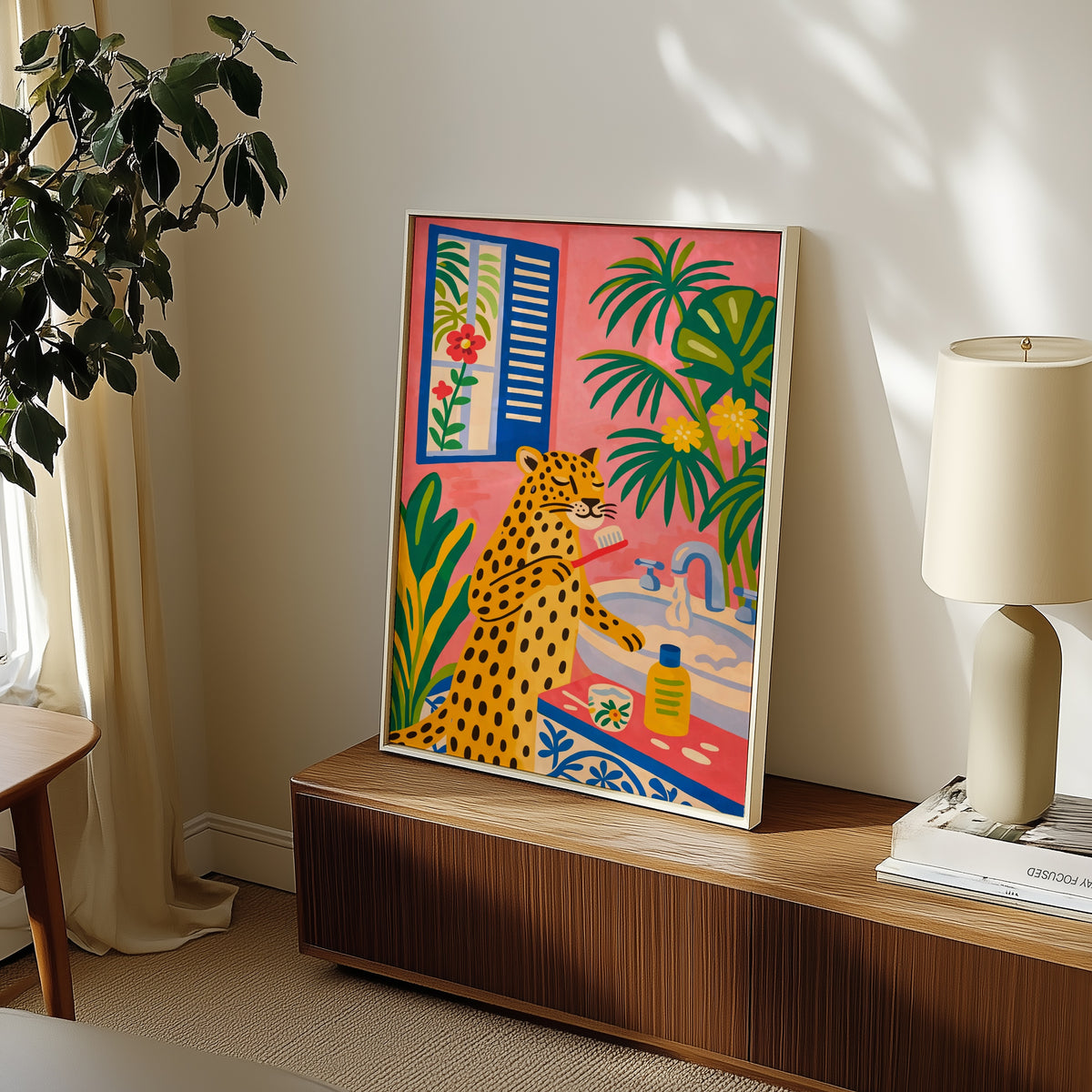 Morning Ritual Leopard Poster