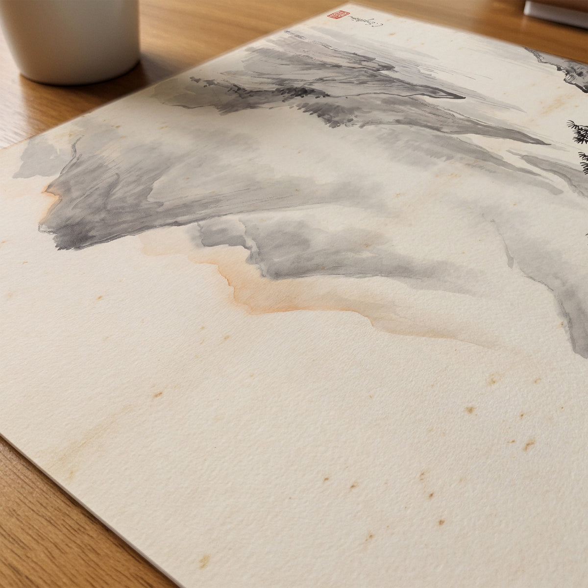 Mountains By Caroline Engström – närbild på papper