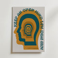 Open Mind Poster i petrol och solgult, grafisk affisch från Bozetto tryckt i Sverige