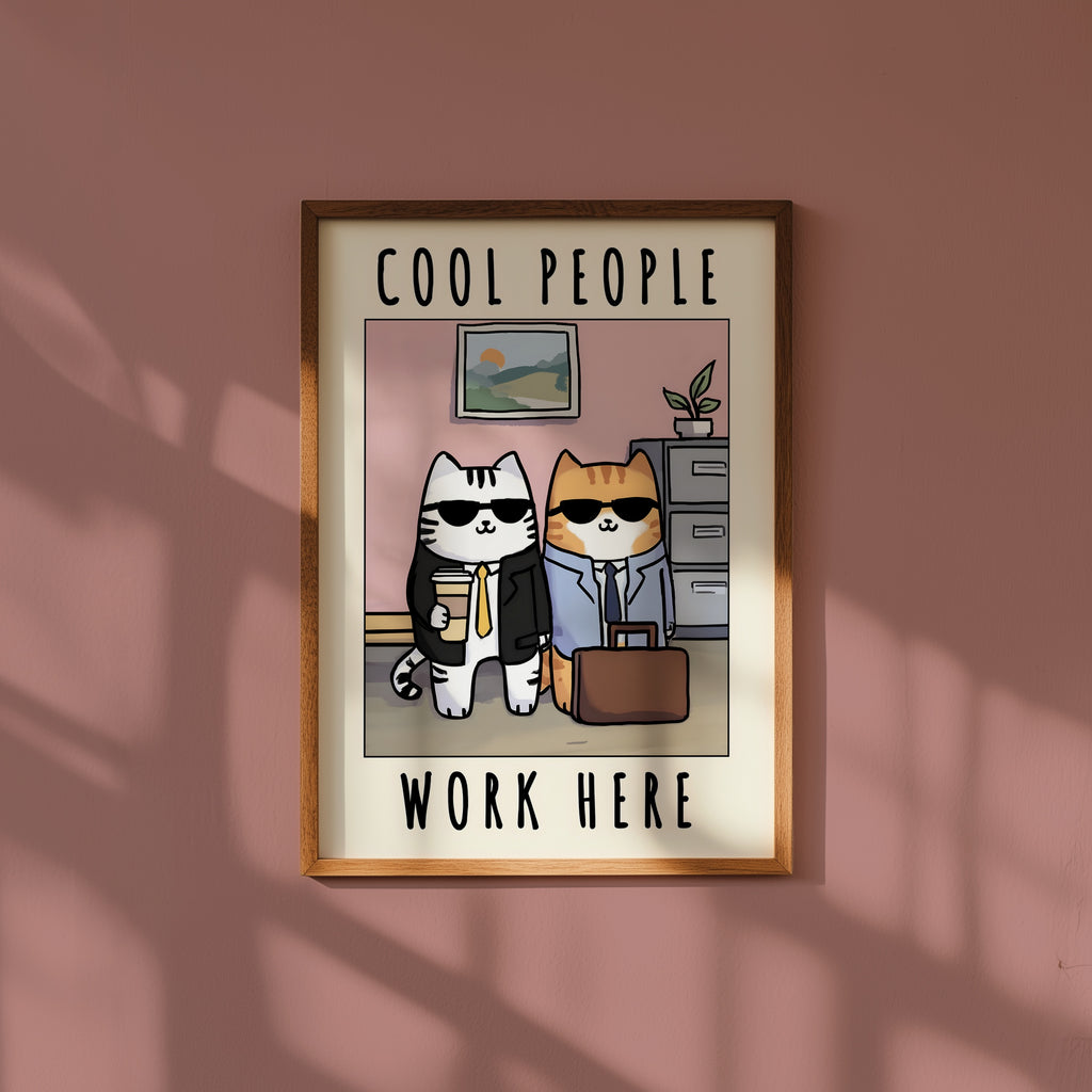 Office Cool Cats poster i modernt hem – Bozetto affisch i hög kvalitet