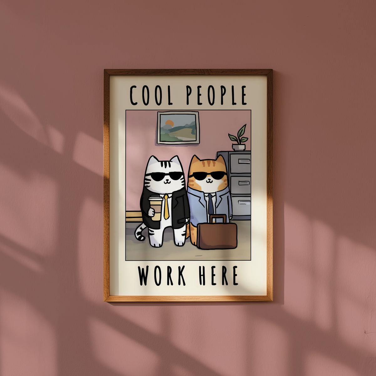 Office Cool Cats poster i modernt hem – Bozetto affisch i hög kvalitet
