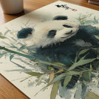 Japan Panda – närbild på papper