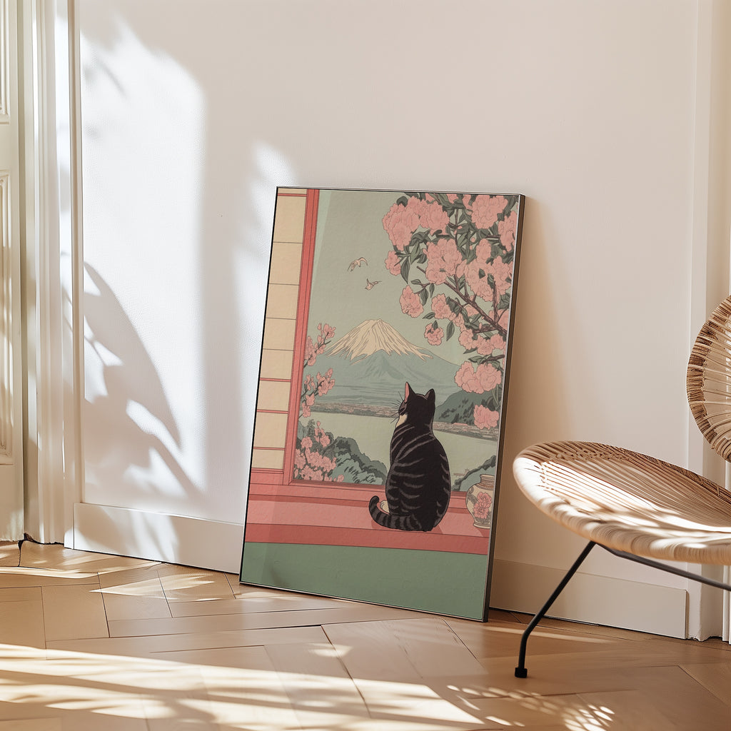Peaceful Blossom View poster i inramad miljö – Bozetto
