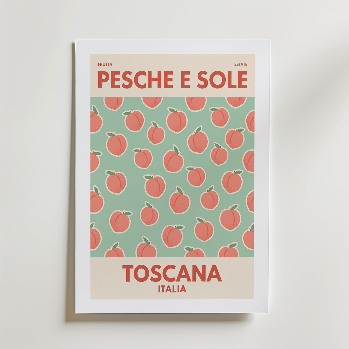 Tuscan Peaches Poster – med passepartout