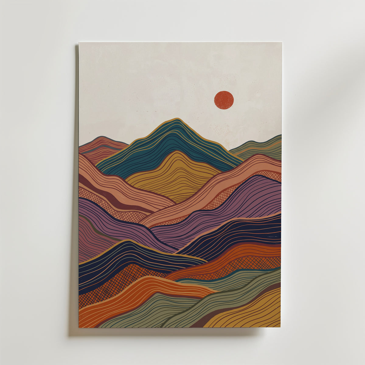 Painted Peaks Poster – canvas utan passepartout
