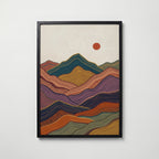 Painted Peaks Poster – svart ram