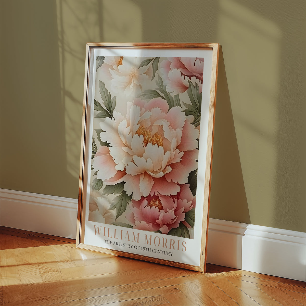 Pink Blossom Symmetry William Morris affisch i stilren inredning – Bozetto poster i hög tryckkvalitet