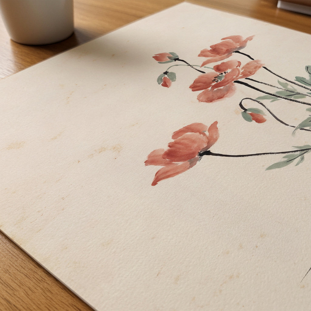 Poppies By Caroline Engström – närbild på papper