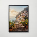 Positano Morgon Poster – svart ram