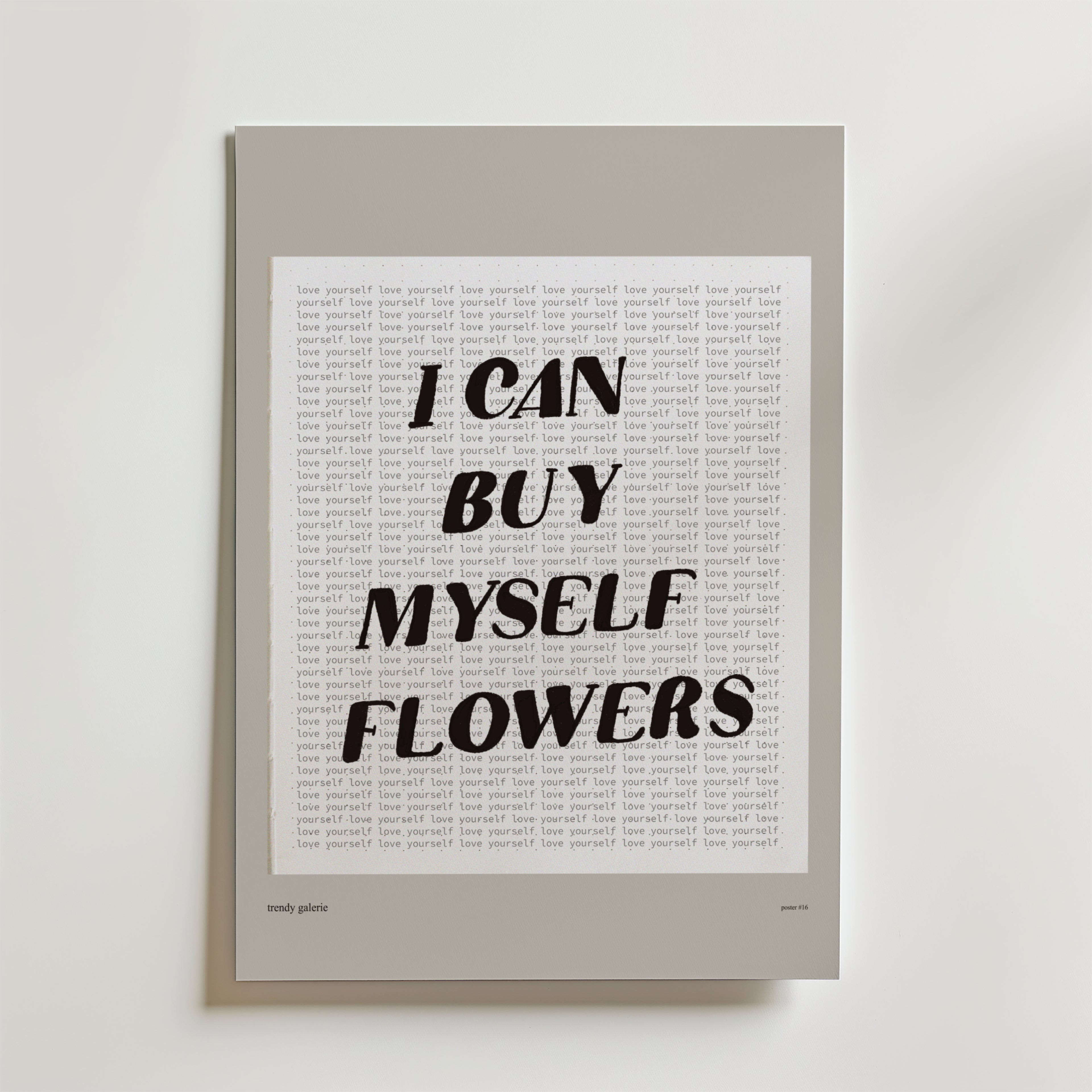 I Can Buy Myself Flowers – stilfullt konsttryck från Bozetto, tryckt på matt finpapper