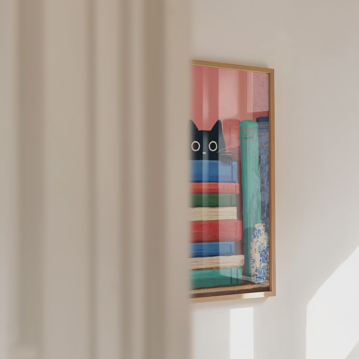 Curious Book Cat Poster – väggvideo