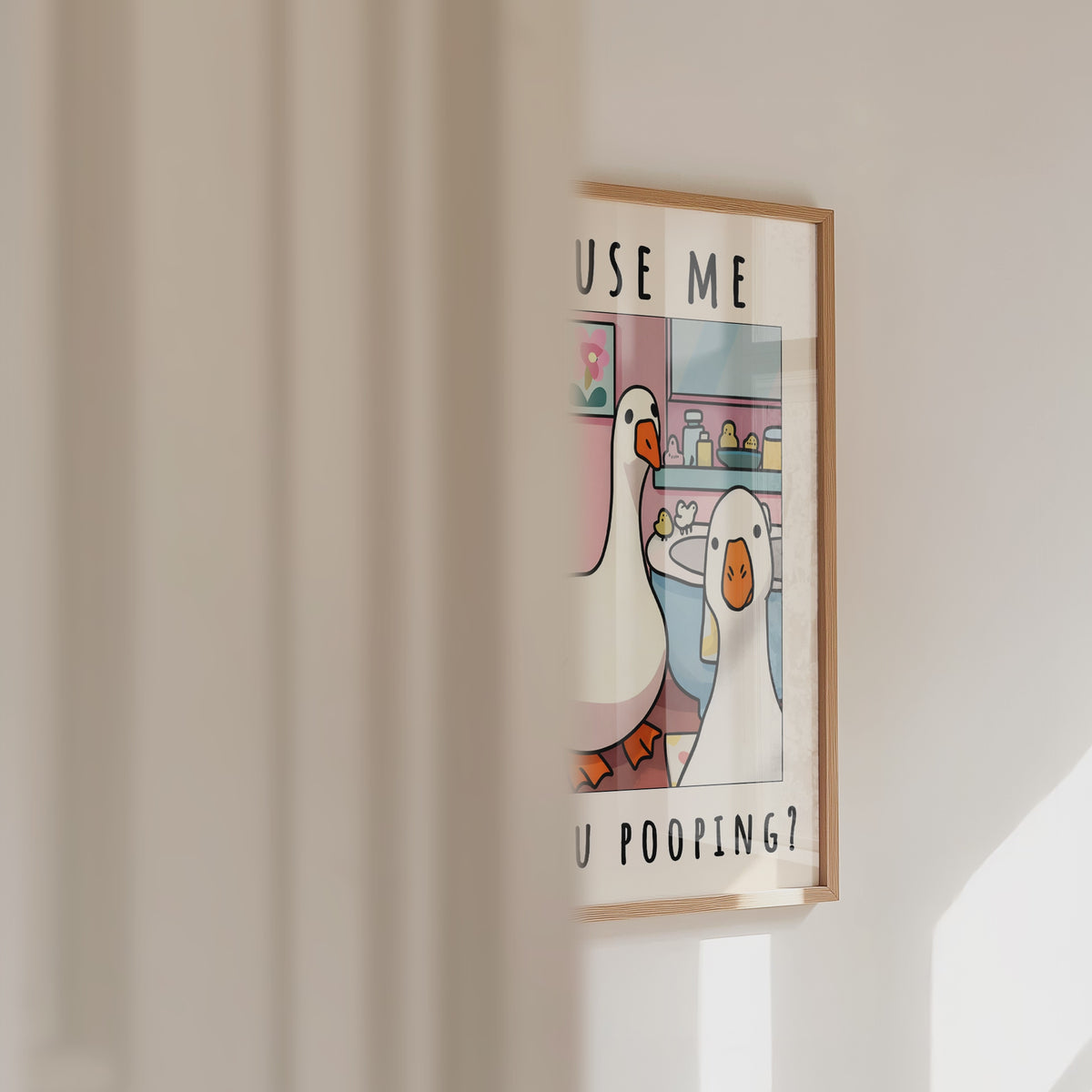 Excuse Me Bathroom Ducks Poster – väggvideo