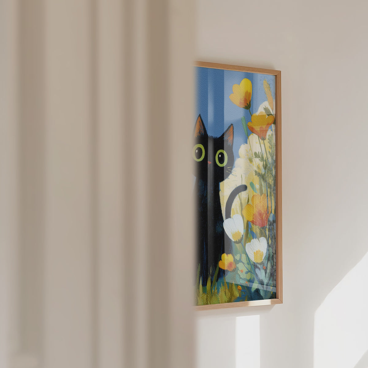 Midnight Meadow Cat Poster – väggvideo