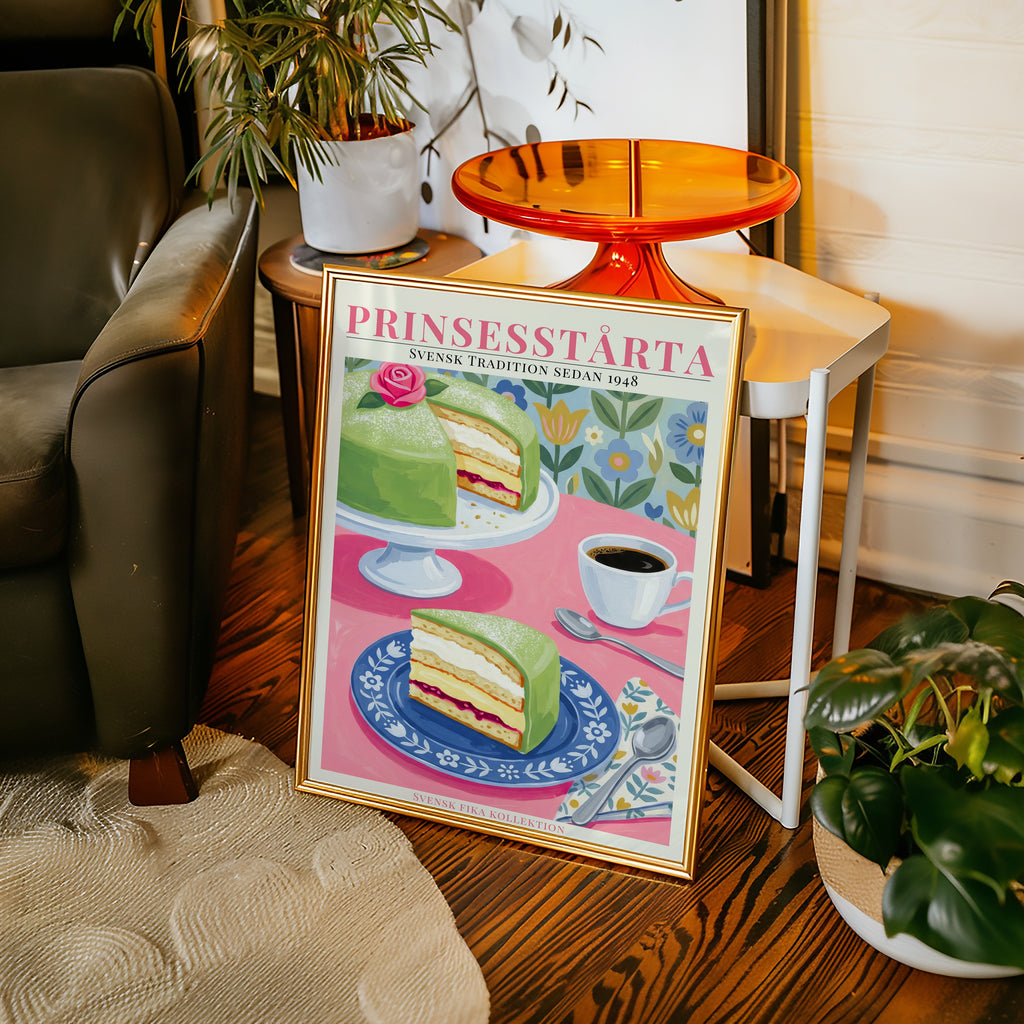 Prinsesstårta Poster inramad i heminredning - Bozetto
