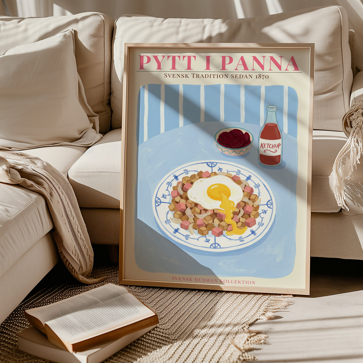 Pytt i Panna poster i inramad miljö från Bozetto
