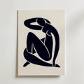 Quiet Embrace, abstrakt figurkonst i svartblått, poster tryckt i Sverige från Bozetto