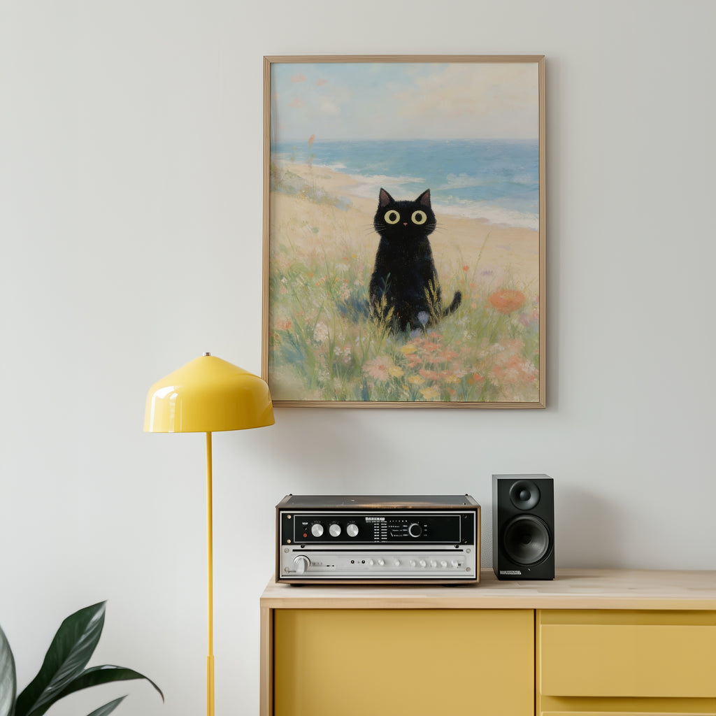 Seaside Meadow Cat Poster room view 1