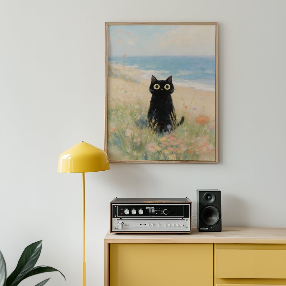 Seaside Meadow Cat Poster room view 1