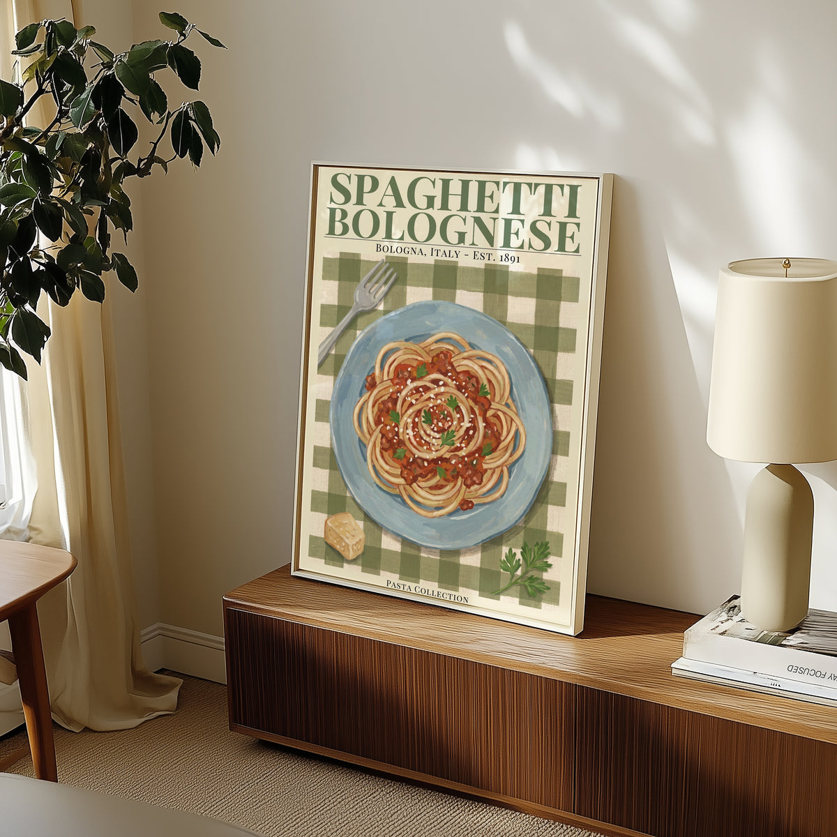 Spaghetti Bolognese poster i rumsmiljö - Bozetto