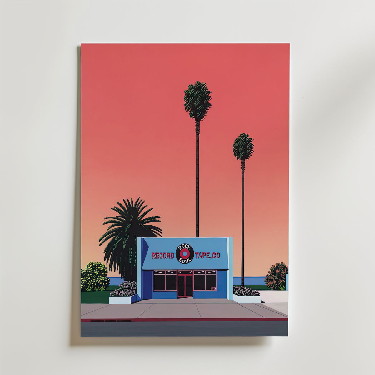 Hiroshi Nagai Sunset Record Store - utan passepartout