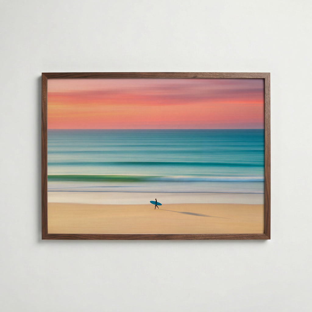 Sunrise Surfer Poster – valnötsram
