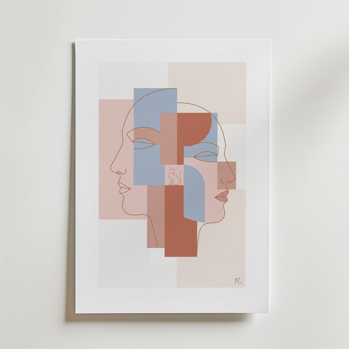 Freja Lund – To Ansigter – med passepartout
