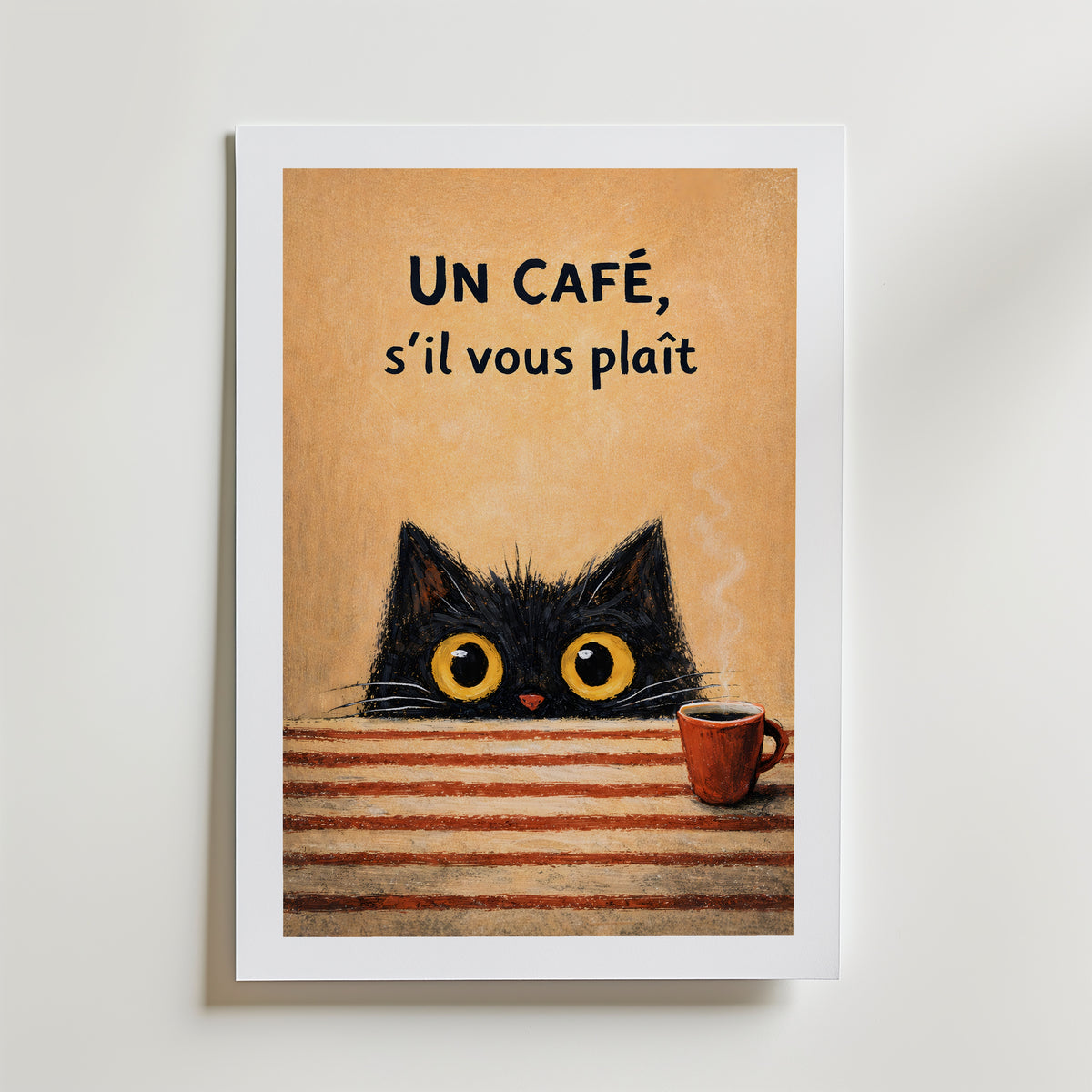Un Café, S’il Vous Plaît Poster – med passepartout