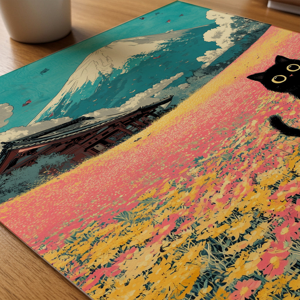 Whispering Fields Cat poster pa skrivbord, konstverk utan passepartout - Bozetto konsttryck