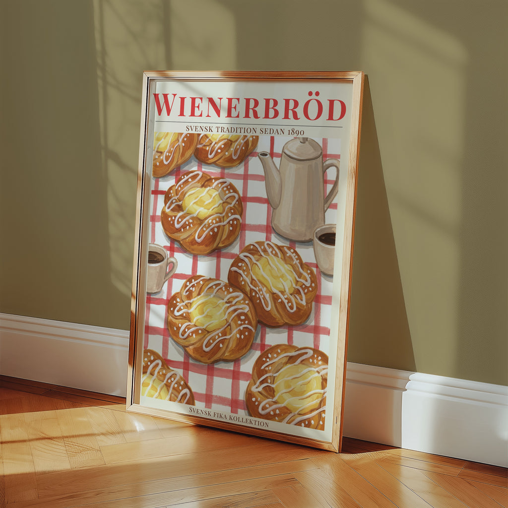 Wienerbröd poster på vägg i hemmiljö – Bozetto konsttryck i hög tryckkvalitet