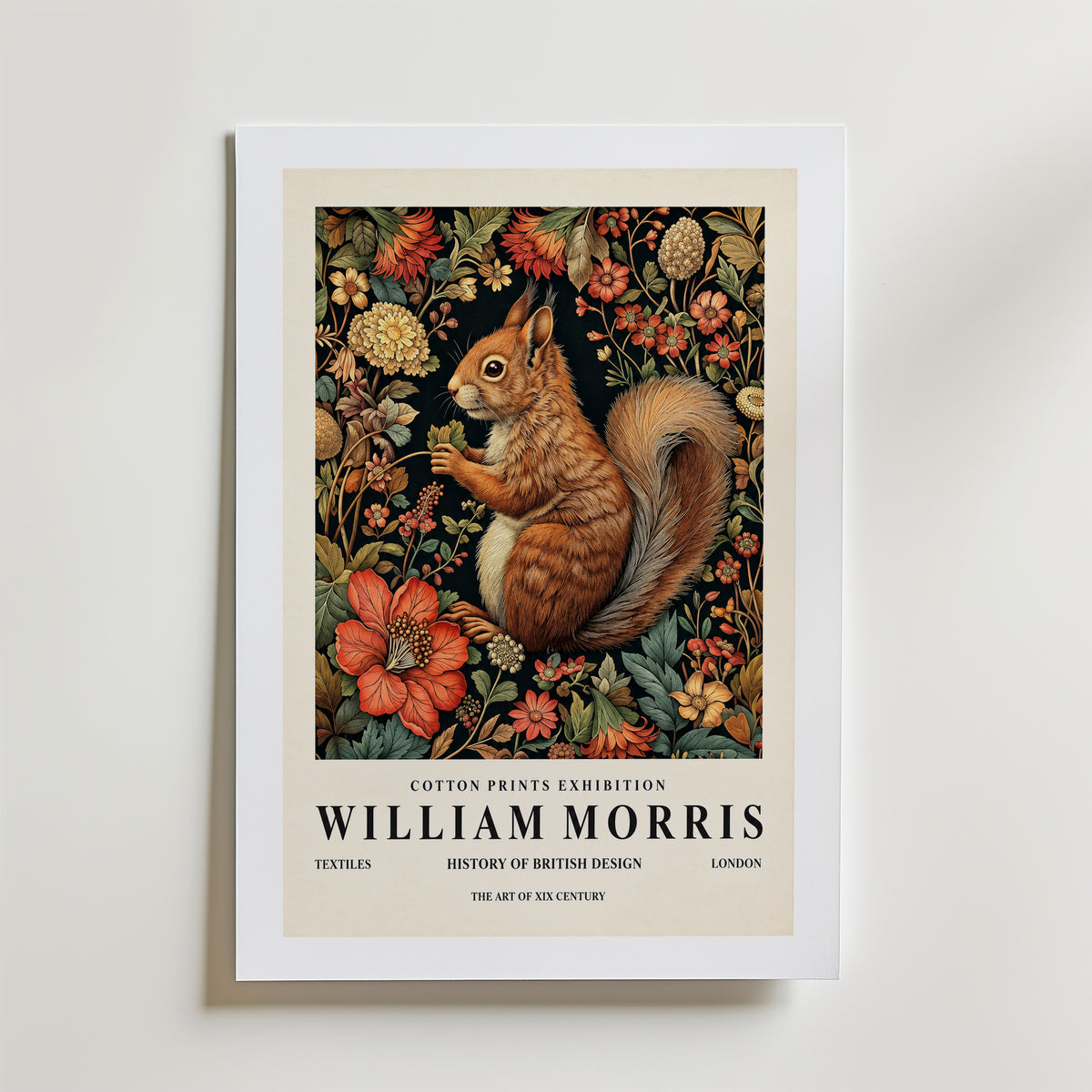 William Morris Squirrel Poster – med passepartout