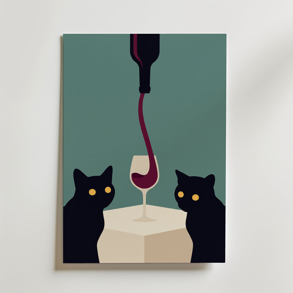 Wine & Cats Poster – canvas utan passepartout