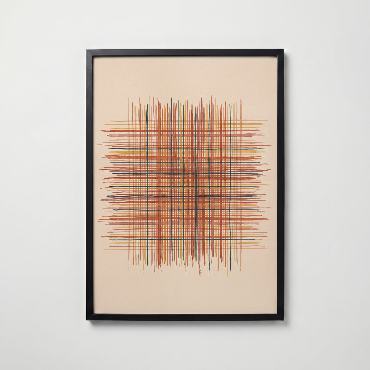 Woven Ember Poster i svart ram med vävt grafiskt motiv