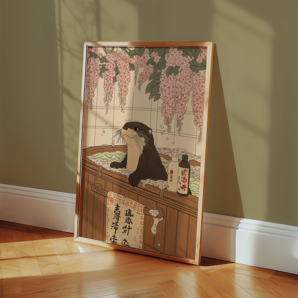 Zen Otter poster på vägg i stilren rumsmiljö – Bozetto affisch